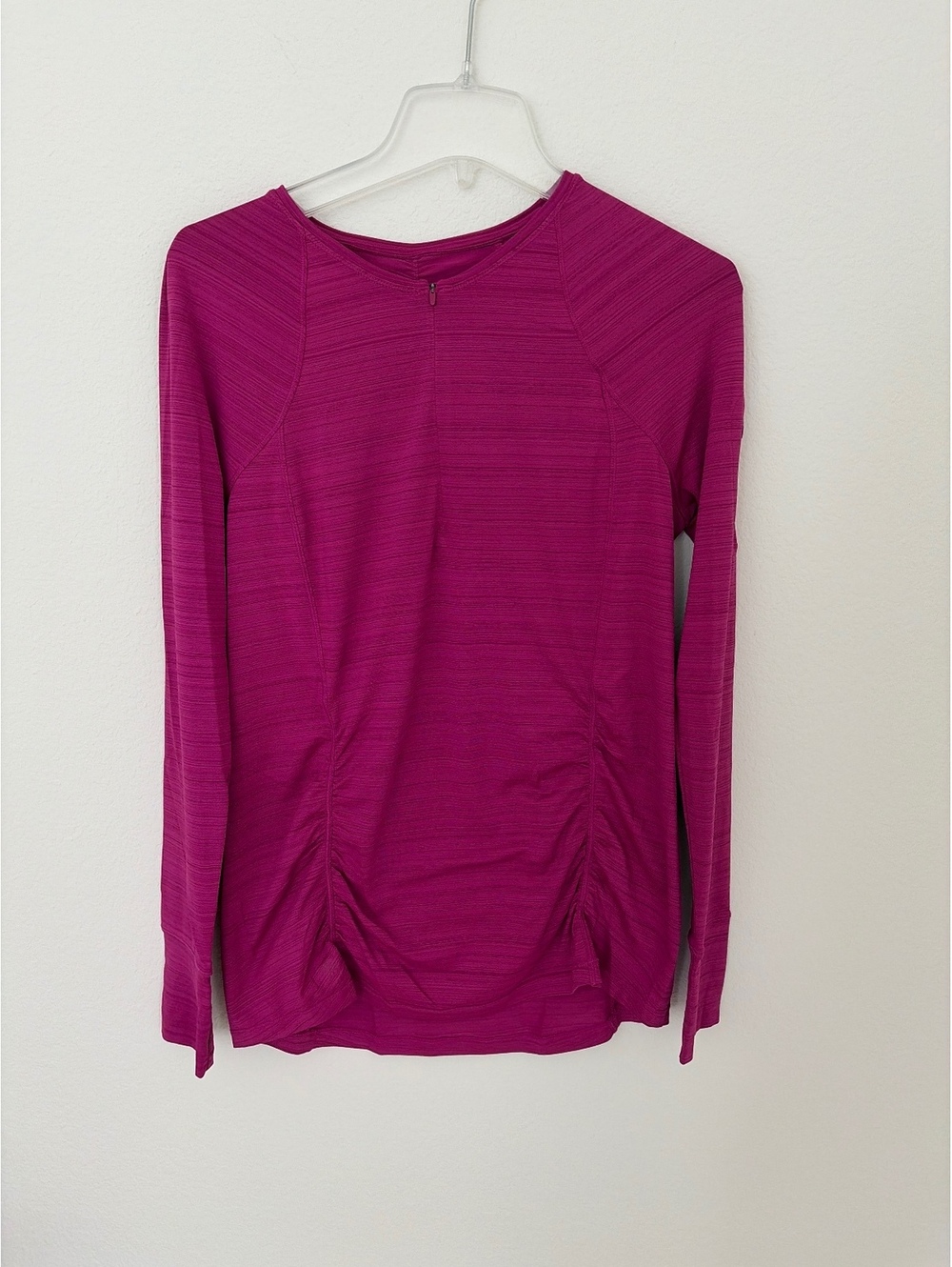 Athleta Pacifica Magenta UPF Swim Rashguard Long Sleeve 1/2 Zip Top Size Large
